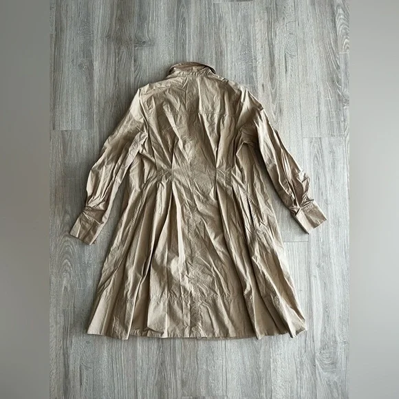 Anthropologie Mare Mare Long-Sleeve Collared Zip-Front Midi Dress - Small - Picture 8 of 10